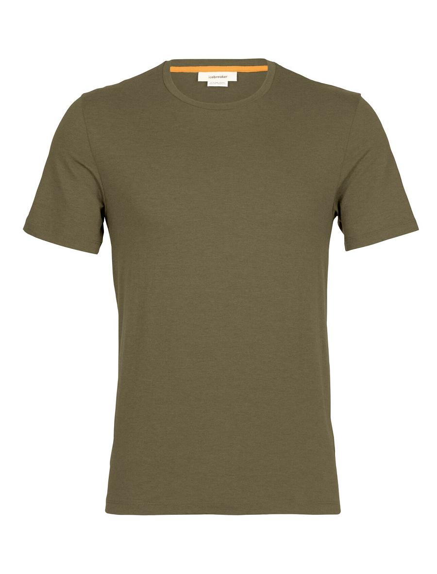 Men's Icebreaker Merino Central Classic Short Sleeve T Shirts Loden | CA 1802TCEV